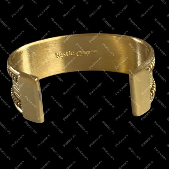Rustic Cuff Brass Textured Cuff Bracelet NWOT 3/4" - Picture 2 of 2